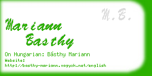 mariann basthy business card